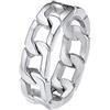 PROSTEEL Anello Uomo Donna a Catena Cubana Anello Trafitto Svuotato Grande Largo, Acciaio Inossidabile, Gioiello Hip Hop Rap Punk alla Moda, Argento, Misura Adatta 20 (con Confezione)