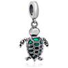 YaShuo Jewellery Charm a forma di tartaruga in argento Sterling con ciondolo a forma di tartaruga marina per braccialetti Pandora, Cristallo Smalto
