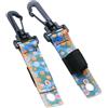 RichVibe Portabottiglie galleggiante per pesca a mosca, 2 pezzi, in nylon con clip a moschettone, per gilet, attrezzatura con motivo trota per tenere le bottiglie a portata di mano e rivolte verso il