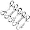 Nifocc moschettone in acciaio inox per catene, gancio a scatto per guinzaglio, alpinismo, arrampicata, campeggio familiare, argento lucido, 90 mm, 5 pezzi