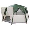 YUOGHRTFE Tenda da campeggio per 6 persone con tetto, verde, 425 x 396 x 222 cm, tenda a cupola con finestra di ventilazione e porta elettrica, in poliestere 185T con rivestimento in PU, borsa per il trasporto