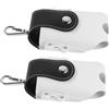 POPETPOP 2 Pezzi Marsupio per Palline da Golf Portatile 2 Palline Mini, Pu e Metallo, con Clip e Portachiavi, Leggero, per Campo da Golf e Gioco