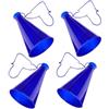Generico 4 Pezzi Megafono Giocattolo Blu in Plastica, Accessorio Tifo