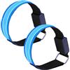 Wcawnlt Braccialetti luminosi a LED ricaricabili, set di 2 fasce luminose blu, per jogging, corsa, ciclismo, cavo USB, 3 modalità per sicurezza notturna