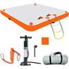Generic Tappetino gonfiabile galleggiante, tappetino in PVC con scala in corda, design antiscivolo, include pompa ad aria, kit di riparazione e borsa per il trasporto per piscina, lago o mare