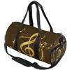 GuoChe Borsone sportivo rotondo leggero con tasca interna borsa da palestra per uomo donna borsone da viaggio sport musica e note musicali
