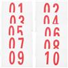 COOLHIYA Pettorali da Gara Numerati 10 Fogli in Poliestere Cotone Rosso | Running e Racing, Formato Portatile, Adatti a Trainer e Referee, Numero 01-10