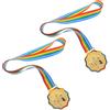 Vaguelly 2 Pezzi Medaglie Sportive Medaglie da Corsa Oro 2,55x2,75 Pollici in Lega di Zinco con Nastro da Collo per Runner e Partecipanti Maratone e Gare Scolastiche
