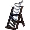 DANNMPX Organizzatore Supporto Mensola Pieghevole Porta Mazze da Golf, Contiene 7 Stecche, Espositore per Accessori, in Legno di Pino Massello Mazze Golf