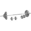 GORILLA SPORTS® Set Bilanciere con Manubri - 100 kg, 18 Dischi in Ghisa, Barra Dritta 170cm, Barre Manubrio 35cm, Impugnatura Antiscivolo, 6 Chiusure a Vite, Cromo - Pesi Palestra, Allenamento