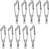 DINHEAROM Fishing Rolling Snap Swivel Rotazione Flessibile Acciaio Inossidabile e Rame 10 Pezzi Fishhooks Connector Argento, per Pesca All'aperto