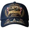 Generic Cappello fondatore per il 250° anniversario degli Stati Uniti, per attività all'aperto, taglia leggera, si adatta a tutti i copricapo versatile, ideale per tutte le età (nero, 25 cm)