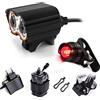EFUN Constefire Faro Bicicletta Anteriore LED Luce luci per Bici Bicicletta MTB,Torcia da Testa Lampada Frontale Bici Faro,(4 modalità,2 LED) CREE U2 Max.5000lm + 1 PEZZ0 Luce Posteriore Bicicletta