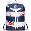 Invicta Zaino - MINISAC - Bianco e Blu - Richiudibile e Tascabile - Viaggio & Tempo Libero - Zainetto Uomo Donna a Righe - ICONA - PACKABLE