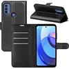 Fertuo Cover per Motorola Moto E20 / E40 / E30, Custodia Portafoglio Cover a Libro in Pelle Flip Case con Silicone Bumper, Fibbia Magnetica, Porta Carte, Kickstand, per Moto E20 / E40 / E30, Nero