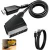 RaitWahl Adattatore SCART a HDMI con Upscaler 1080P per TV, VHS, DVD e Console Retro | Convertitore AV a HDMI 1080P, adattatore HDMI con audio, Plug & Play, supporto PAL/NTSC, compatto e facile da usare