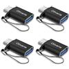 Oliveria 4 pezzi USB Type-C maschio a USB 3.0 femmina adattatore con cavo anti-allentamento, funziona con smartphone, tablet, lettori di schede, hub e molto altro ancora