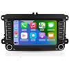 LOVEVEH Autoradio con schermo da 7 pollici per Volkswagen Seat Golf Passat Jetta Beetle Tiguan Touran EOS Skoda Seat Doppio Din Touchscreen Radio Bluetooth con CarPlay wireless Android Auto GPS