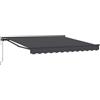 LKJephalotrop Tenda da sole retrattile con braccio articolato, 350 x 250 cm, tenda da sole retrattile con manovella e telecomando, tenda da parete a mezza cassetta per terrazza, balcone e giardino