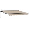 LKJephalotrop Tenda da sole retrattile con braccio articolato, 300 x 250 cm, beige, con manovella e telecomando, telaio in acciaio e alluminio verniciato a polvere, per terrazza, giardino e balcone