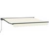 LKJephalotrop Tenda da sole retrattile con braccio articolato, 3,5 x 2 m, tenda da sole manuale con manovella e mezza cassetta, protezione solare per terrazza, balcone, giardino, crema, antracite