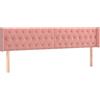 vidaXL Testiera con orecchie Rosa 183x16x78/88 cm Velluto