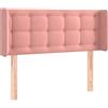 vidaXL Testiera con orecchie Rosa 93x16x78/88 cm Velluto