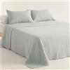 Gamusi Set copripiumino trapuntato GAMUSI, dimensioni 235x270 cm, con 2 federe - Colore: azzurro cielo. Coperta leggera e morbida, certificata OEKO-TEX
