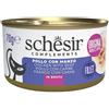 Schesir Cat Adult filetti in brodo alimento complementare in lattina 70 gr Pollo con manzo - confezione da 6 pezzi - Cibo umido per gatti - 1° ORDINE? 20% di sconto SU BRAND ESCLUSIVI, codice BZR20
