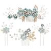 TYFGRT Set Pettini Per Capelli A Forcella Da 4 Pezzi, Accessori Per Capelli Da Sposa, Accessori Per Capelli Con Fiori, Accessori Per Capelli Eleganti, Accessori Per Capelli Per Feste
