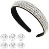 QIANSTAR 1 cerchietto diamantato con 6 fermagli per capelli con perline, con diamante, per donne, con brillantini, per capelli con strass