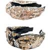 CHROMACRAFT Fasce Per Capelli Con Paillettes Da Donna In 2 Pezzi, Fasce Per Capelli Alla Moda Con Glitter, Fasce Per Capelli Retrò, Fasce Per Capelli Da Donna Antiscivolo, Fasce Elei, Comode Fasce Larghe