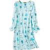 DSJJ Camicie da Notte Donna Cotone Manica Lunga (Blu,L)