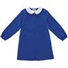 SIGGI GROUP Grembiule Scuola Linea Happy School - Elementare Bambina Colore Blu Senza Ricamo Personalizzabile Abbottonatura Centrale con Zip, Colletto Bianco.