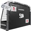 HUDORA Porta da calcio RoCo 240 con cancello (2 in 1) - Sistema Targetshot flessibile, resistente alle intemperie, pieghevole e stabile, per bambini e adulti, con contatore di punti e aperture