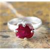 Anello Donna In Argento 925 Con Painite Naturale Rosso 9,80 Ct 9x8 mm Cushion