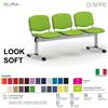 SEIPO LOOK SOFT L0145G panca 3 posti imbotitte strutture grigia SEIPO ECOPELLE D2 Class 1 IM