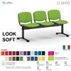 SEIPO LOOK SOFT L0145N panca 3 posti imbotitte strutture nera SEIPO ECOPELLE D2 Class 1 IM