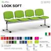 SEIPO LOOK SOFT L0146G panca 4 posti imbotitte strutture grigia SEIPO ECOPELLE D2 Class 1 IM