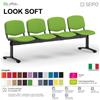 SEIPO LOOK SOFT L0146N panca 4 posti imbotitte strutture NERA SEIPO ECOPELLE D2 Class 1 IM