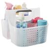 madesmart Borsa a secchiello per doccia con impugnatura morbida a 2 scomparti, per l'organizzazione del bagno, in plastica, grande, colore: ghiaccio