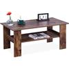 Relaxdays Tavolino, HLP: 53,5x100x50 cm, da Soggiorno con ripiano, Design Moderno, Effetto Legno