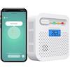 RISOON Rilevatore di monossido di carbonio WiFi 10 anni di batteria, notifiche push intempo reale tramite l'app Tuya e SmartLife Security, Certificato UE EN50291，display LCD digitale, portatile (1 Pezzi)
