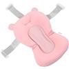 Fdit Cuscino di Supporto per Bagnetto per Neonati, Sedile per Vaschetta Neonato con Cinghie di Sicurezza per Supporto Testa e Schiena, Tessuto a 3 Strati per Vaschetta da Bagno per (orso rosa)
