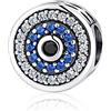 Yashuo Charm portafortuna a forma di occhio di Allah, per braccialetti Pandora, compatibile con braccialetti componibili europei, in argento Sterling 925 e Argento, colore: B, cod. C092