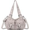 Angel Kiss Hobo Bags - Borsa a tracolla da donna, con borchie, multi tasca, Y2K
