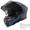 VEVOR Casco da Moto Doppia Visiera, Casco Apribile Taglia XL Modulare per Adulti Omologato ECE 22,06, Standard DOT, Imbottitura Interna Removibile Traspirante Lavabile, Visiera Parasole e Trasparente