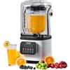 VEVOR Frullatore per Bevande Fredde da Banco Frullatore in Barattolo di Plastica con Scudo Capienza 2L, Mixer Potenza Nominale 1400W Acciaio Inox 5 Funzioni per Bevande Ghiacciate, Smoothie, Bianco