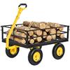 VEVOR Carrello da Giardino in Acciaio Portata 544 kg Trainabile 2 in 1, con Pneumatici Fuoristrada da 330 mm, Sponde Laterali in Rete Rimovibili e Maniglia Girevole a 180°, per Trasporto Attrezzi