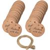 TYFGRT Confezione da 200 Etichette Pendenti Fatte A Mano con 40 Metri di Spago, Etichette in Carta Kraft, Etichette Regalo, Etichette Artigianali, Etichette Decorative